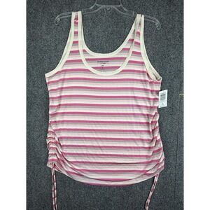 NWT Torrid Super Soft Pink Multi Stripe Scoop Neck Side Tie Tank 2X